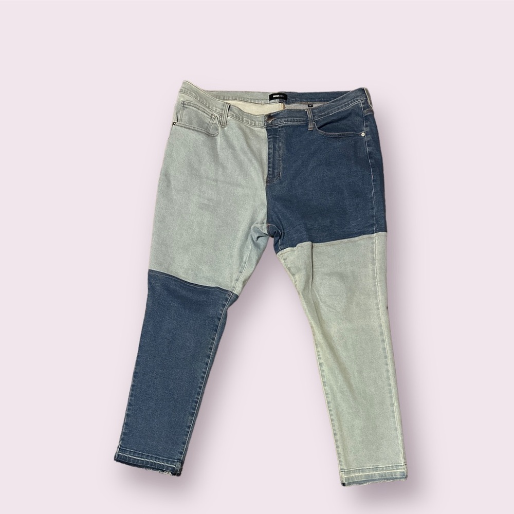 Used FashionNova Colorblock Denim 42x32. Great condition